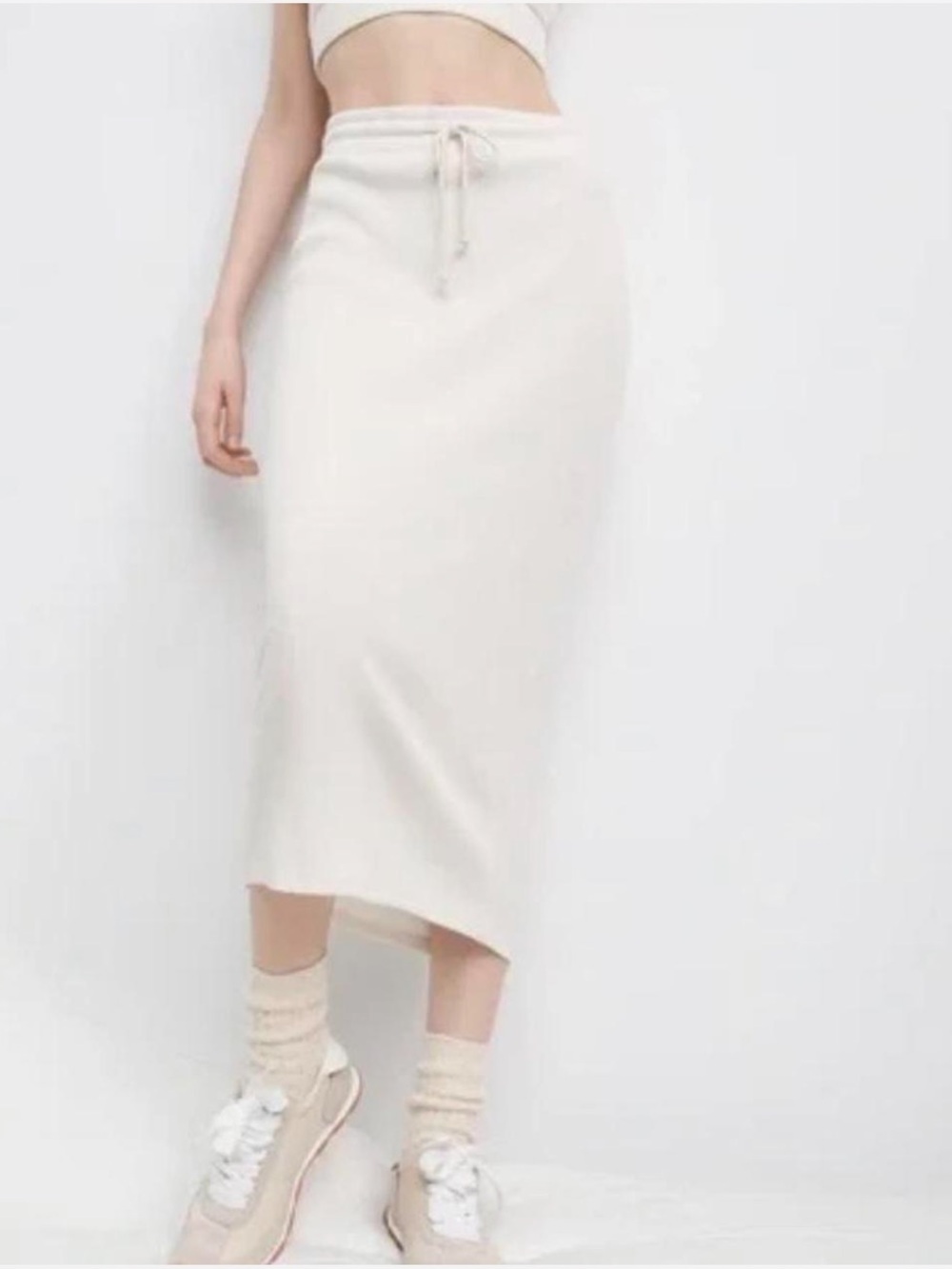 Zara ribbed knit midi skirt